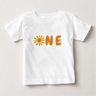 Camiseta Para Bebê Aniversário de 1 ano do Sol