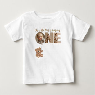 Camiseta Para Bebê Aniversário de 1 ano do ursinho Beary Foto