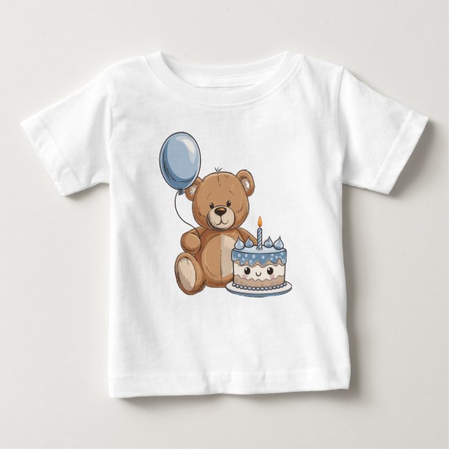Camiseta Para Bebê Aniversário de 1 ano Minimal (Frente)