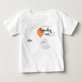 Camiseta Para Bebê Aniversário de 1 ano Watercolor Spooky One