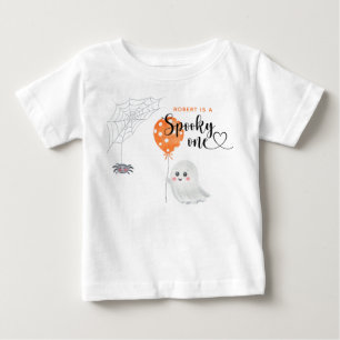 Camiseta Para Bebê Aniversário de 1 ano Watercolor Spooky One