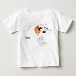 Camiseta Para Bebê Aniversário de 1 ano Watercolor Spooky One