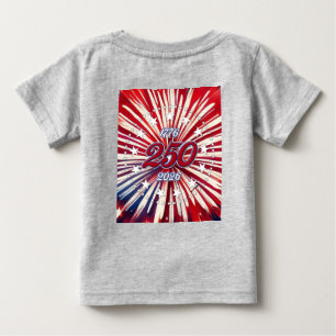 Camiseta Para Bebê Aniversário de 250 anos da América 1776-2026 Fogos