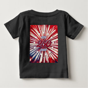 Camiseta Para Bebê Aniversário de 250 anos da América 1776-2026 Fogos