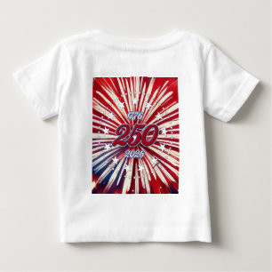 Camiseta Para Bebê Aniversário de 250 anos da América 1776-2026 Fogos