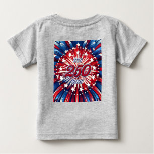 Camiseta Para Bebê Aniversário de 250 anos da América 1776-2026 Fogos