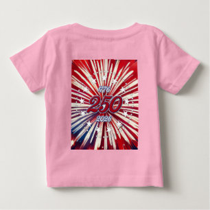 Camiseta Para Bebê Aniversário de 250 anos da América 1776-2026 Fogos