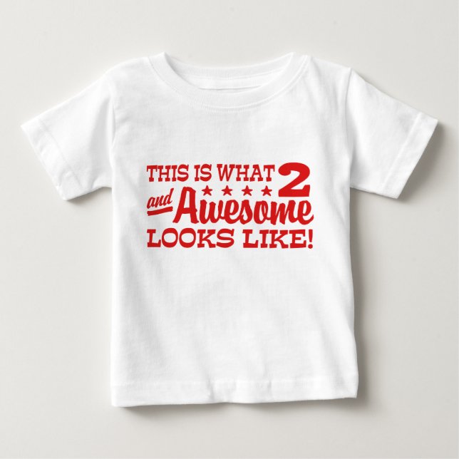 Camiseta Para Bebê Aniversário de 2 anos (Frente)