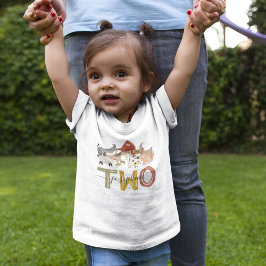 Camiseta Para Bebê Aniversário de 2 anos do Cute Barnyard