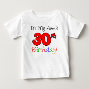 Camiseta Para Bebê Aniversário de 30 anos da tia