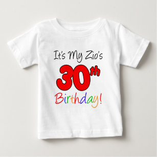 Camiseta Para Bebê Aniversário de 30 anos do Zio