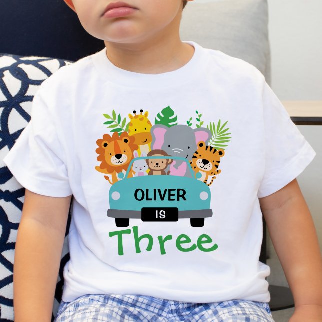 Camiseta Para Bebê Aniversário de 3 anos de Selva Selvagem Selvagem S (Criador carregado)
