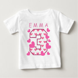 Camiseta Para Bebê aniversário de 3 anos One com Nome Personalizado d