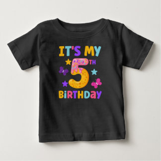 Camiseta Para Bebê Aniversário de 5 anos
