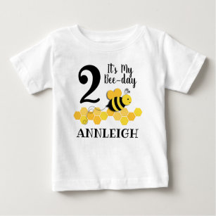 Camiseta Para Bebê Aniversário de Abelha-Dia do mel