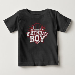 Camiseta Para Bebê Aniversário de Beisebol Ousado