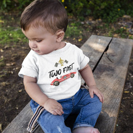 Camiseta Para Bebê Aniversário de Carro de Corrida Rápido