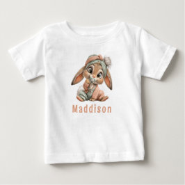 Camiseta Para Bebê Aniversário de Coelhinho Bebê Fofinho