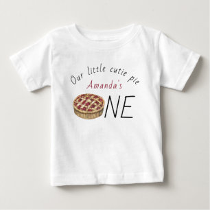 Camiseta Para Bebê Aniversário de criança de Pizza de Aquarela