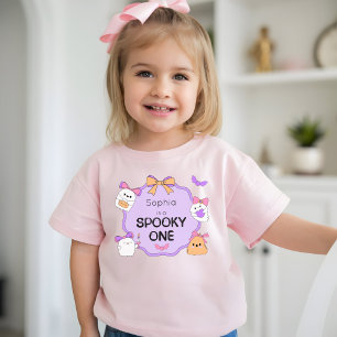 Camiseta Para Bebê Aniversário de Dia das Bruxas Fantasmas