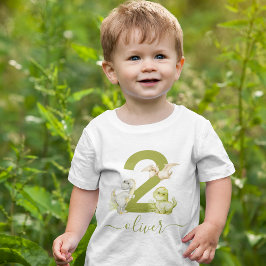 Camiseta Para Bebê Aniversário de Dinossauro Aquarela para Crianças
