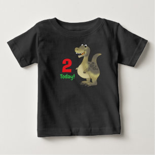 Camiseta Para Bebê Aniversário de Dinossauro de 2 Anos - 2º Aniversár