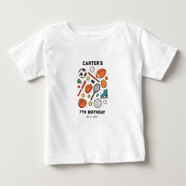 Camiseta Para Bebê Aniversário de Estrela de Todos os Tempos no Jogo  (Frente)