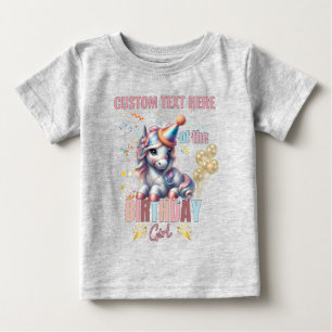 Camiseta Para Bebê Aniversário de Menina Cavalo Família Equestre Comb