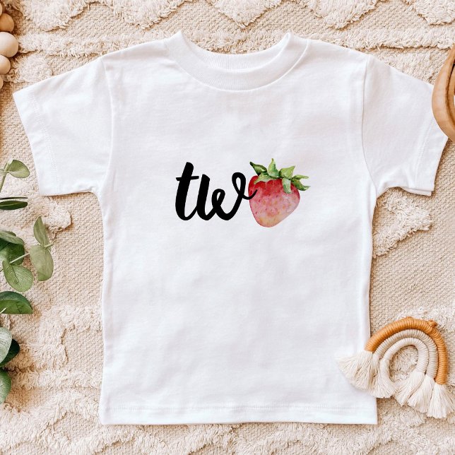 Camiseta Para Bebê Aniversário de Morango DOIS (Criador carregado)