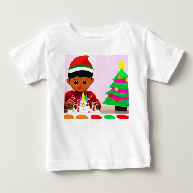 Camiseta Para Bebê Aniversário de Natal 4 (Frente)