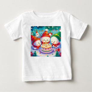 Camiseta Para Bebê Aniversário de Natal 6