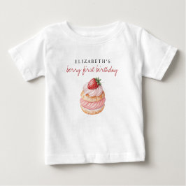 Camiseta Para Bebê Aniversário de Um Ano da Berry com Nome Personaliz