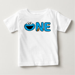 Camiseta Para Bebê Aniversário de um ano do Monstro das Bolachas