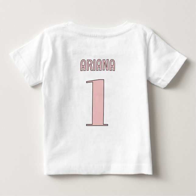 Camiseta Para Bebê Aniversário de Um Ano do Pato Tolo Rosa Personaliz (Verso)