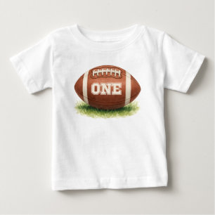 Camiseta Para Bebê Aniversário de UM com tema de Futebol Americano