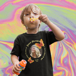 Camiseta Para Bebê Aniversário do 70 de Borboleta Hippie Retro