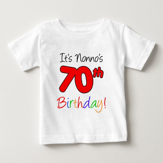 Camiseta Para Bebê Aniversário do 70 de Nonno (Frente)