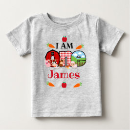 Camiseta Para Bebê Aniversário do Animal da Fazenda UM | Aniversário 