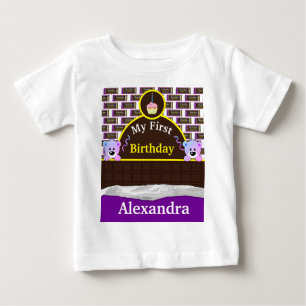 Camiseta Para Bebê Aniversário do Bar de chocolate personalizado