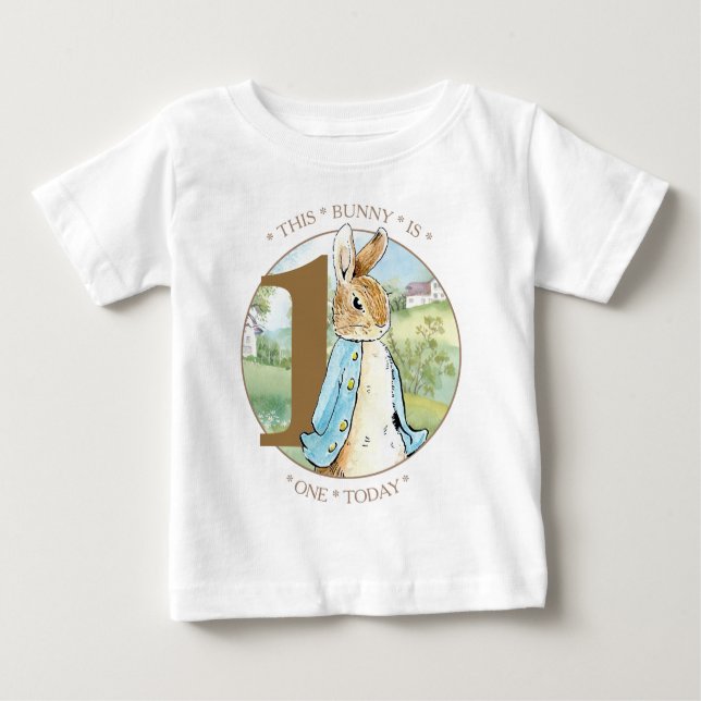 Camiseta Para Bebê Aniversário do Coelho Clássico (Frente)