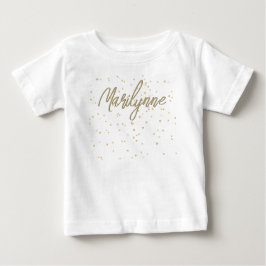 Camiseta Para Bebê Aniversário do Dourado Nome da Literatura