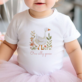 Camiseta Para Bebê Aniversário do Ganso Bobo Rosa
