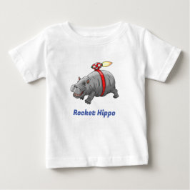 Camiseta Para Bebê Aniversário do Hipopótamo Foguete