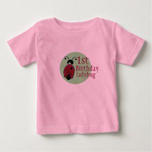 Camiseta Para Bebê aniversário do joaninha ø