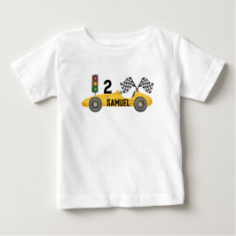 Camiseta Para Bebê Aniversário do Little Racer Personalizado