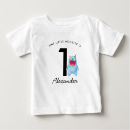 Camiseta Para Bebê Aniversário do pequeno monstro azul | Qualquer Ida