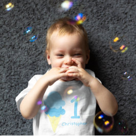 Camiseta Para Bebê Aniversário do sorvete