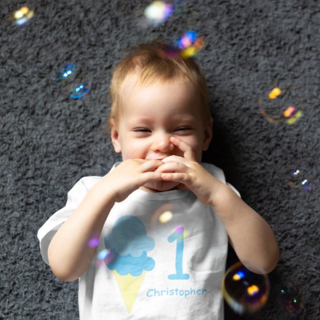 Camiseta Para Bebê Aniversário do sorvete (Criador carregado)