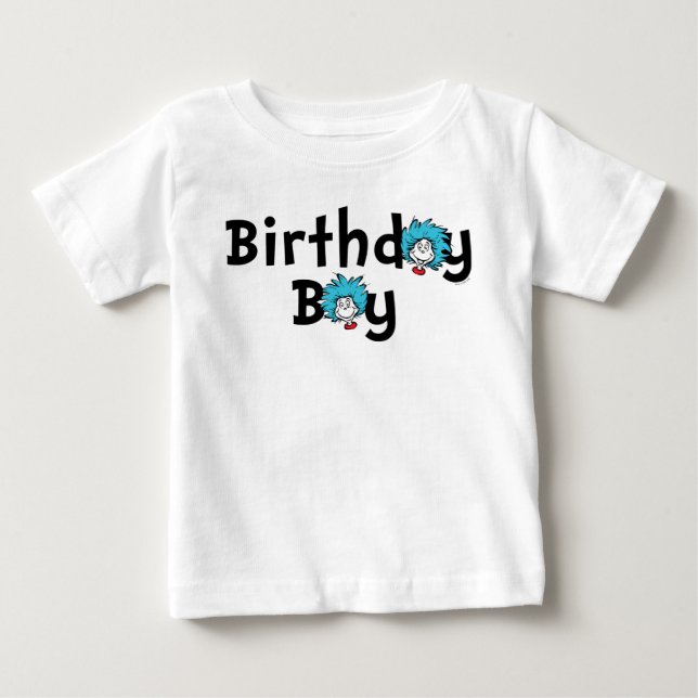 Camiseta Para Bebê Aniversário dos Gêmeos Thing One e Thing Two | Ani (Frente)