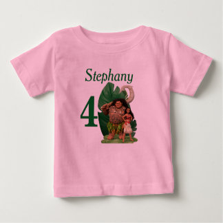 Camiseta Para Bebê Aniversário dos presentes do t-shirt de Moana